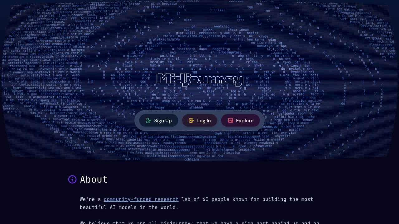 Midjourney web creation interface